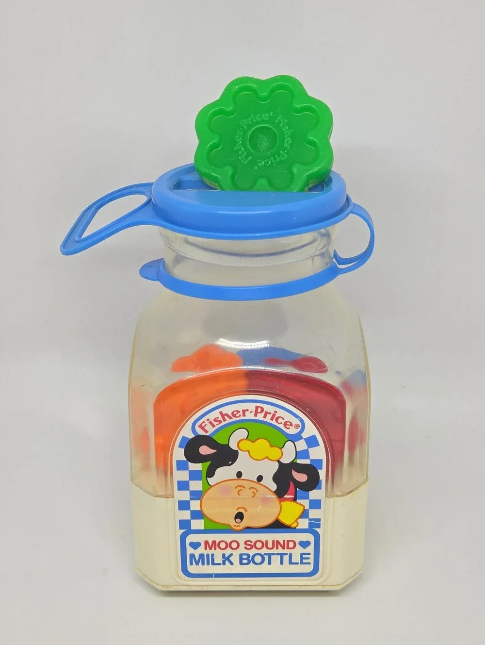 Fisher Price - Vintage Moo Sound Milk Bottle Toddler Toy - 1990
